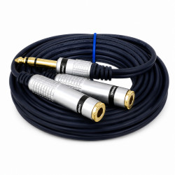 Kabel Jack 6,3 Stereo 1,5m , Wtyk  - 2 Gniazda, Vitalco MK77