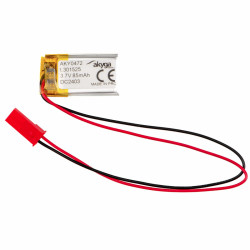 Akumulator litowo-polimerowy Akyga AKY0472 LP301525 Li-Po 3,7V 85mAh PCM JST 2.54 2-Pin, Przewód 150mm