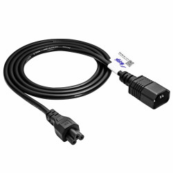 Kabel Zasilający Koniczynka - C14 , Adapter 1,5m Akyga AK-NB-09A  3x0.5mm IEC C5 / IEC C14