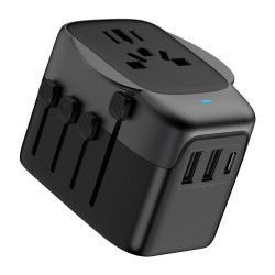 Adapter Podróżny, Ładowarka USB, Wtyczka UK USA EU Świat, TopPoint
