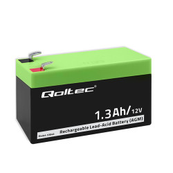 Akumulator 12V-1,3Ah AGM QOLTEC Bezobsługowy | Wydajny | LongLife