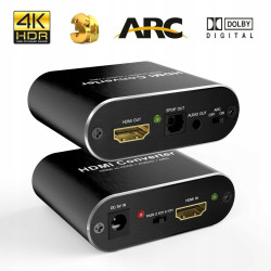 EKSTRAKTOR HDMI AUDIO TOSLINK JACK, KONWERTER ARC TOSLINK CINCH RCA  AUX ADAPTER