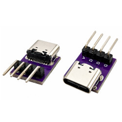 Gniazdo USB-C Z pinami do płytki proste, USB TYP-C, Adapter