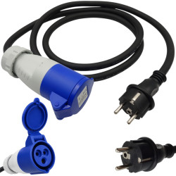 Adapter CEE gniazdo na wtyk 230V SCHUKO 16A 3x2.5mm 150cm NePower