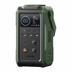 POWERBANK JOYROOM 7500MAH 100w 3xUSB-C 3xUSB-A ze składaną latarką rączką SOS zielony JR-PBF10