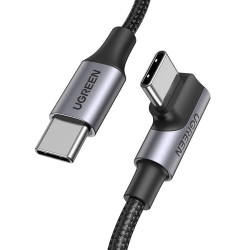 Kabel USB-C / USB-C 1m Kątowy UGREEN US334 70643 Szary 100W