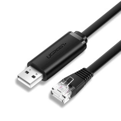 KABEL KONSOLOWY USB-RJ45 UGREEN przejściówka ethernet 1.5m czarny CM204