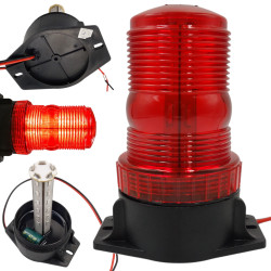 Kogut Lampa błyskowa ostrzegawcza MOCNY 30x LED 230V CZERWONY IP44