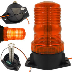 Kogut Lampa błyskowa ostrzegawcza MOCNY 30x LED 230V POMARAŃCZOWY IP44