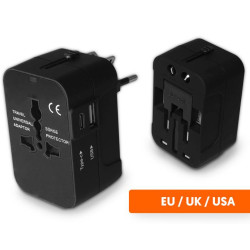 Adapter podróżny uniwersalny LTC na różne kraje + gniazdo USB + Type-C