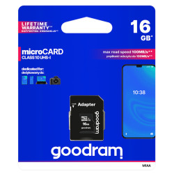 Karta pamięci micro SDHC 16GB GO Class 10 UHS / Goodram  z adapt. SD-Komputery i Tablety