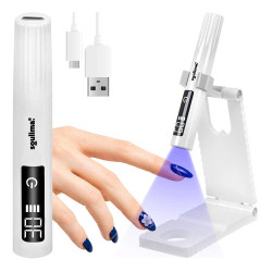 Lampa UV LED 2w1 uniwersalna przenośna lub uchwyt na stół, ładowalna USB-C akumulator, latarka