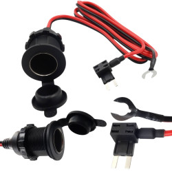 Gniazdo zapalniczki z klapką BYPASS MTA/ATS z przewodem 1m 15A 12V - 24V
