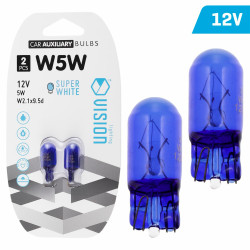 Żarówka W5W VISION 12V 5W W2.1x9.5d, Super White, Blister 2 Sztuki