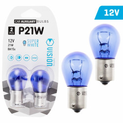 Żarówka P21W VISION 12V 21W BA15s, Super White, Blister 2 Sztuki