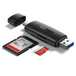 Czytnik Kart SD/MicroSD Ugreen CM304 USB-A, USB-C, Czarny
