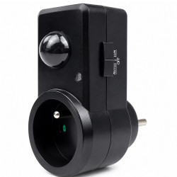 Czujnik Ruchu 230V/300W 10s-15min, Czarny, Do Gniazdka