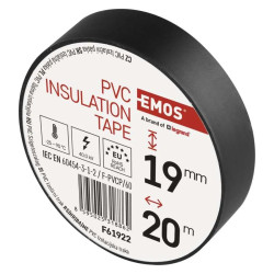 Taśma izolacyjna PVC EMOS, czarna, 19 mm × 20 m