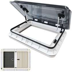Okno dachowe 500x700 LED 12V UV moskitiera roleta kamper przyczepa łódź dymione