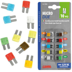 ZESTAW BEZPIECZNIKÓW MICRO2 10szt 5A - 30A 12V / 24V / 32V blister LAMPA