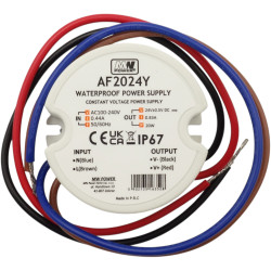 Zasilacz ZI LED 24V/0,83A IP67 20W okrągły do puszki, AF2024Y