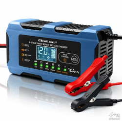 Prostownik, Inteligentna Ładowarka 10A 12V QOLTEC Do Akumulatorów LiFePO4, AGM, GEL