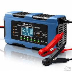 Prostownik, Inteligentna Ładowarka 6A 12V QOLTEC Do Akumulatorów Kwasowo-Ołowiowych, LiFePO4, AGM, GEL