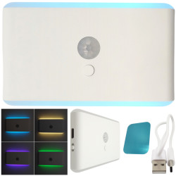 LAMPKA NOCNA RGB Z CZUJNIKIEM RUCHU z akumulatorem ładowalna z uchwytem magnetycznym