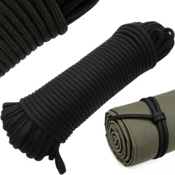 PARACORD 550 NYLONOWY 7-ŻYŁOWY 30m czarny sznur outdoor kemping anti-UV wodoodporny średnica 4mm