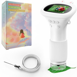 MIKROSKOP EDUKACYJNY dla dzieci BIAŁY akumulator USB-C powiększenie 1000x