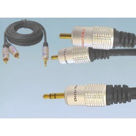 Kabel jack 3,5st-2*RCA 5.0m DIGI DIGITAL/Vitalco ZŁOTE